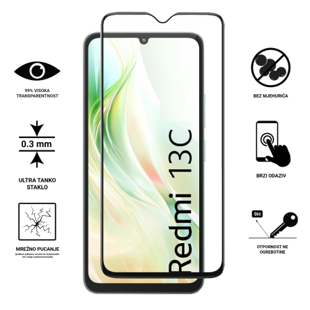 Zaštitno Staklo za ekran za Xiaomi Redmi 13C (3D) - (Prozirno sa crnim rubovima) 248978
