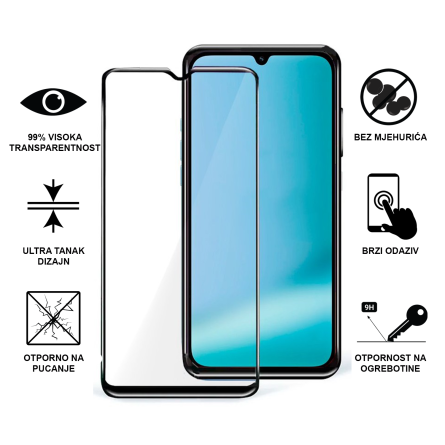 Zaštitno Staklo za ekran za Samsung Galaxy A07 (3D Keramičko Staklo) - (Prozirno sa crnim rubovima) 265207