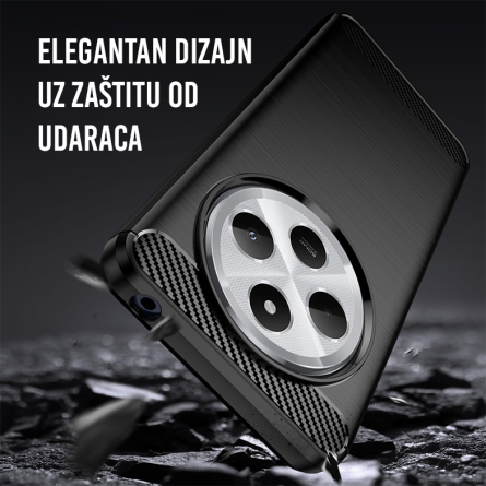 Silikonska Carbon Maskica za Redmi 14C / Redmi A4 / Poco C75 - Crna 248796