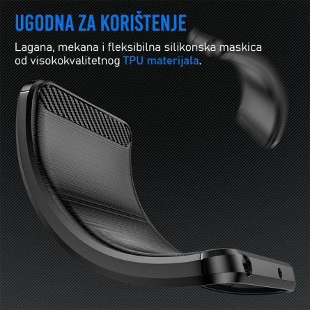 Silikonska Carbon Maskica za Redmi 14C / Redmi A4 / Poco C75 - Crna 248799