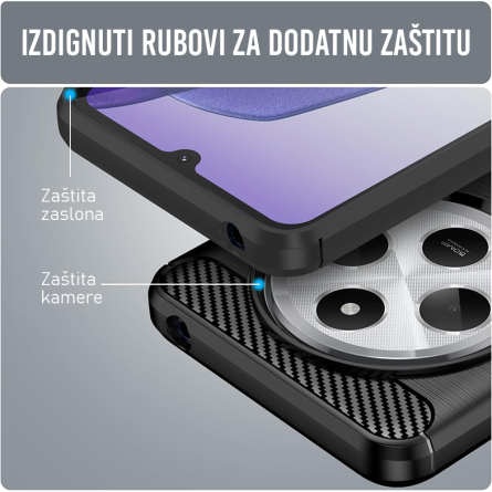 Silikonska Carbon Maskica za Redmi 14C / Redmi A4 / Poco C75 - Crna 248800