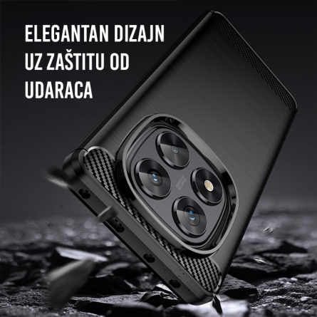 Silikonska Carbon Maskica za Redmi Note 14 Pro (5G) / Poco X7 / Redmi Note 14 Pro Plus - Crna 249894