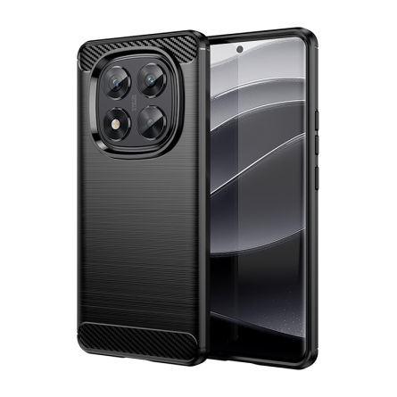 Silikonska Carbon Maskica za Redmi Note 14 Pro (5G) / Poco X7 / Redmi Note 14 Pro Plus - Crna 249764