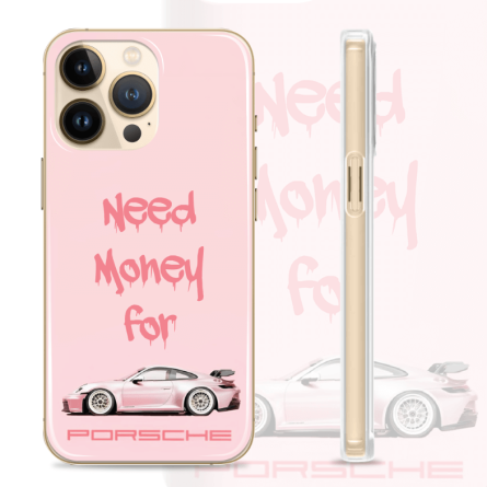 Silikonska maskica za mobitel - "Need money for Pink Porche" - S1010 235178