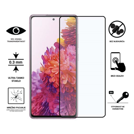 Zaštitno Staklo za ekran za Samsung Galaxy S20 FE (3D) - (Prozirno sa crnim rubovima) 254361