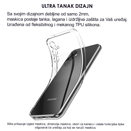 Ultra tanka Prozirna Silikonska maskica za Galaxy A73 229880
