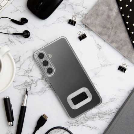 Kromirana prozirna maskica za Samsung Galaxy S24 FE - Srebrna 245281