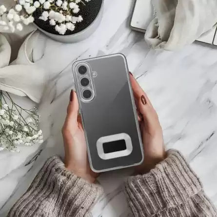 Kromirana prozirna maskica za Samsung Galaxy S25 - Srebrna 246301