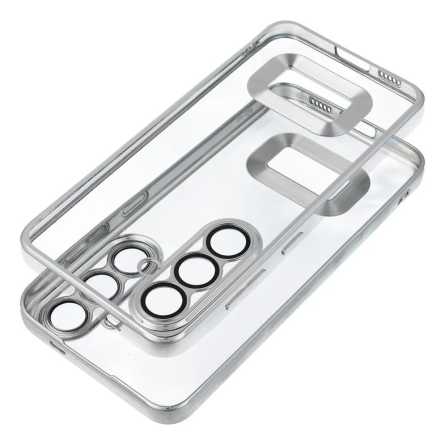 Kromirana prozirna maskica za Samsung Galaxy S25 Plus - Srebrna 246298