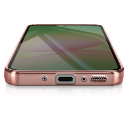 MagSafe Prozirna Silikonska maskica sa rose gold rubovima za Samsung Galaxy S25 Plus 265641
