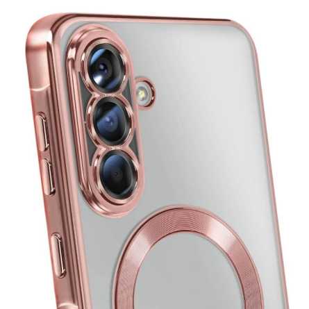 MagSafe Prozirna Silikonska maskica sa rose gold rubovima za Samsung Galaxy S26 265576