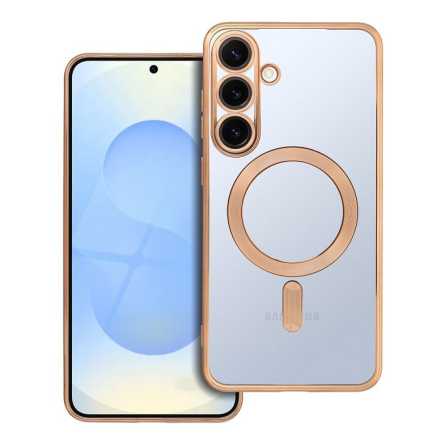 MagSafe Prozirna Silikonska maskica sa zlatnim rubovima za Samsung Galaxy S25 Plus 258359