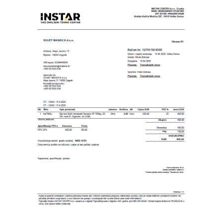 Bar kod čitač Honeywell Genesis XP 7680g, 2D, SR, multi-IF, Digimarc, kit (USB) - Kvatrić 265749