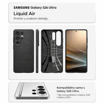 Spigen Liquid Air Maskica za Samsung Galaxy S26 Ultra - Crna 265077