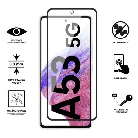 Zaštitno Staklo za ekran za Samsung Galaxy A53 5G (3D) - (Prozirno sa crnim rubovima) 241883
