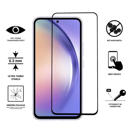 Zaštitno Staklo za ekran za Samsung Galaxy A55 (3D) - (Prozirno sa crnim rubovima) 241885