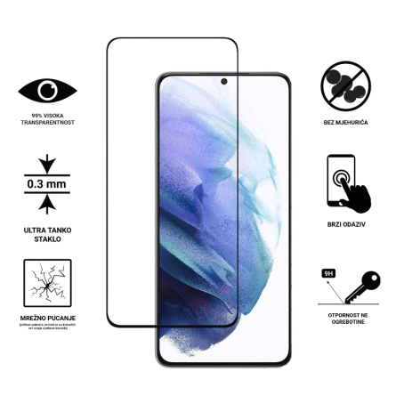 Zaštitno Staklo za ekran za Samsung Galaxy S22 (3D) - (Prozirno sa crnim rubovima) 241899