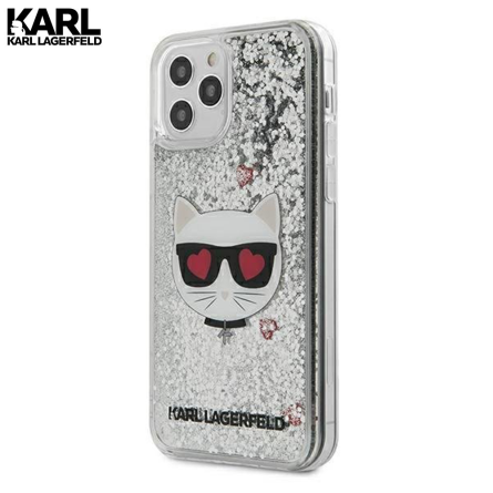 Karl Lagerfeld Glitter Choupette maskica za iPhone 12 Pro Max – Srebrna 108857
