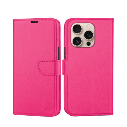 Preklopna maskica za iPhone 16 Pro - Tamno roza 239787