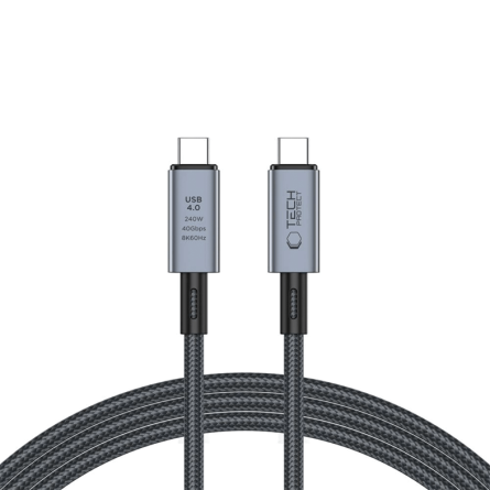 Tech-Protect UltraBoost Max Type C 4.0 na Type C 4.0, 240W 8K 40Gbps 2m kabel - crni 241156