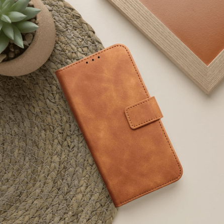 Tender Preklopna Maskica od umjetne kože za Redmi 15C - Smeđa 268094