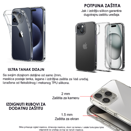 Ultra tanka Prozirna Silikonska maskica za iPhone 14 Plus 229226