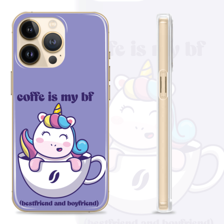 Silikonska maskica za mobitel - Coffee is my bf - uni-06 240497