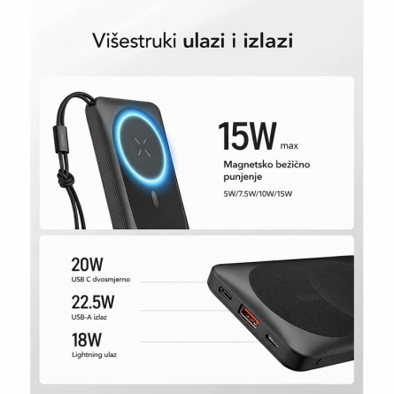 Veger MagSafe Powerbank - 10000 mAh, PD QC3.0 2A 22.5W 265202