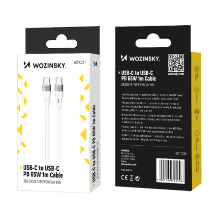 Wozinsky Type-C na Type-C kabel - 65W - 100cm 251322