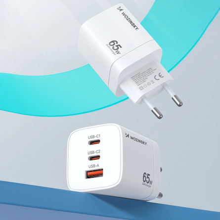 Wozinsky zidni punjač PD - 2x Type C + 1x USB - 65W 251337