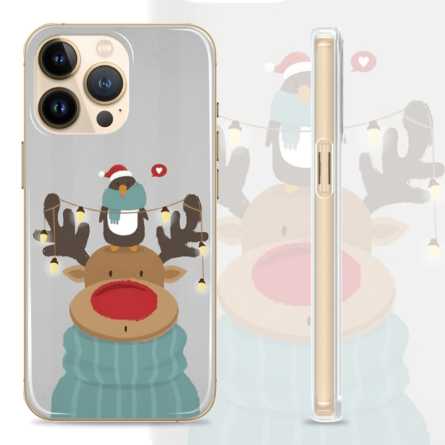 Silikonska Maskica za mobitel - "Christmas Deer and Penguin" - winter11 222159