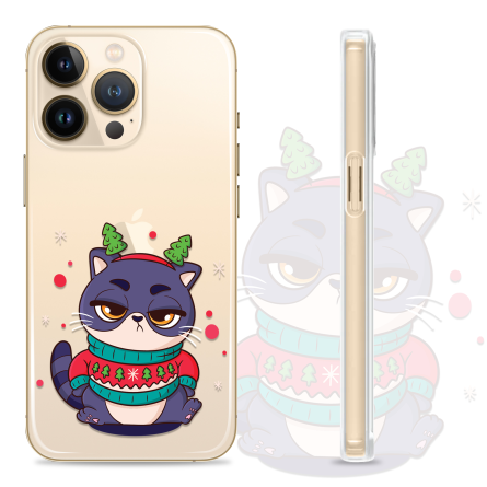 Silikonska Maskica za mobitel - "Grumpy Christmas cat" - winter38 222424