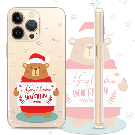 Silikonska Maskica - "Merry Christmas Bear" - winter54 222493