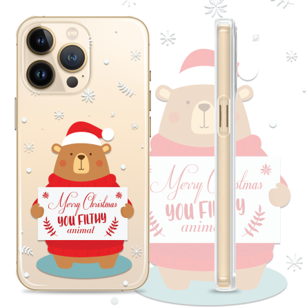 Silikonska Maskica za mobitel - "Merry Christmas Bear" - winter54 222493