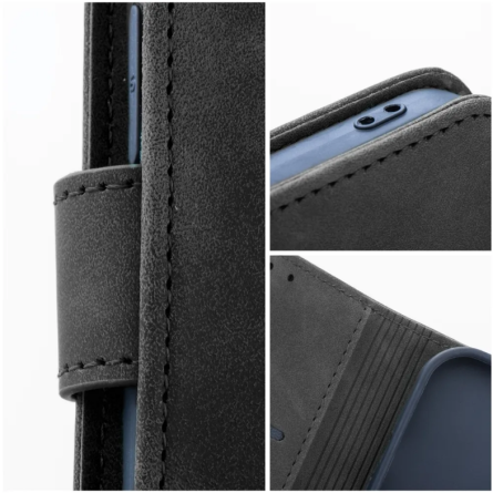Tender Preklopna Maskica od umjetne kože za Xiaomi Redmi Note 15 Pro 4G - Crna 266492