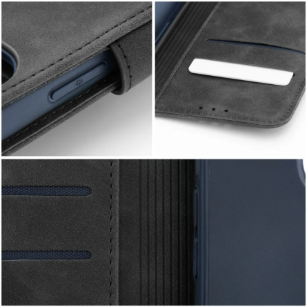 Tender Preklopna Maskica od umjetne kože za Xiaomi Redmi Note 15 Pro 4G - Crna 266494