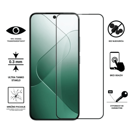 Zaštitno Staklo za ekran za Xiaomi 14 (3D) - (Prozirno sa crnim rubovima) 233476