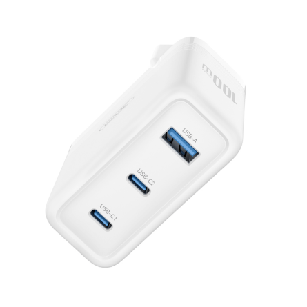 XO zidni strujni adapter PD - 1x USB - 2x Type C (100W) - bijeli 257267