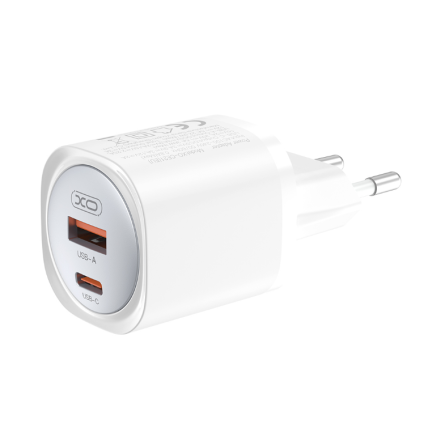 XO zidni punjač QC 3.0 30W USB + Type-C + Type C kabel - bijeli 252761
