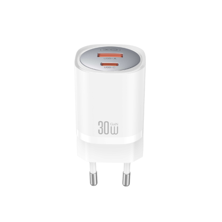 XO zidni punjač QC 3.0 30W USB + Type-C + Type C kabel - bijeli 252762