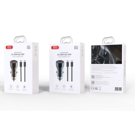 XO Autopunjač USB + Type-C sa Type-C kabelom - 60W 257248