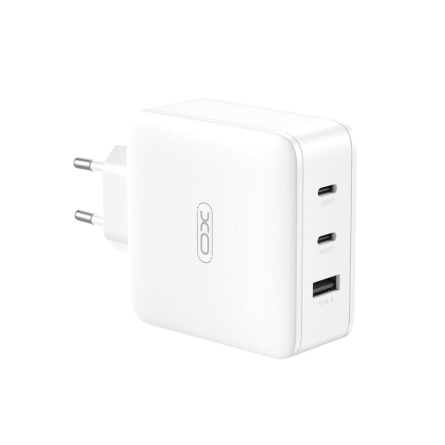 XO zidni strujni adapter - 1x USB - 2x Type C utor (100W) - bijeli 241225