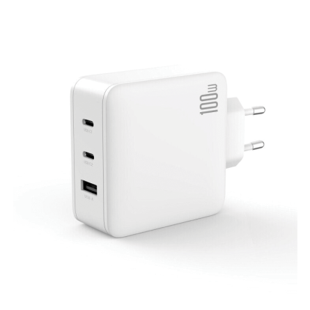 XO zidni strujni adapter - 1x USB - 2x Type C utor (100W) - bijeli 241226