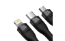 Baseus 3u1 USB kabel + Type C - Type-C + Lightning + MicroUSB - 120cm - 100W - 3.5 A 242931