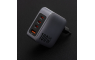 Forcell zidni strujni adapter PD QC GaN - 1x USB - 3x Type C (100W) - sivi 254008