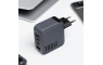 Forcell zidni strujni adapter PD QC GaN - 1x USB - 3x Type C (100W) - sivi 254011