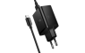 HOCO GaN zidni punjač PD/QC 65W – 2× Type-C + USB + Type-C kabel – Crni 268256