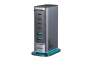Joyroom višestruki GaN punjač 65W 4x Type C 2x USB-A - tamno sivi 241716