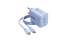 Forcell zidni punjač GaN 2x Type-C + Type-C kabel - 60W - Svijetlo Plavi 269799