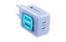 Forcell zidni punjač GaN 2x Type-C + Type-C kabel - 60W - Svijetlo Plavi 269796